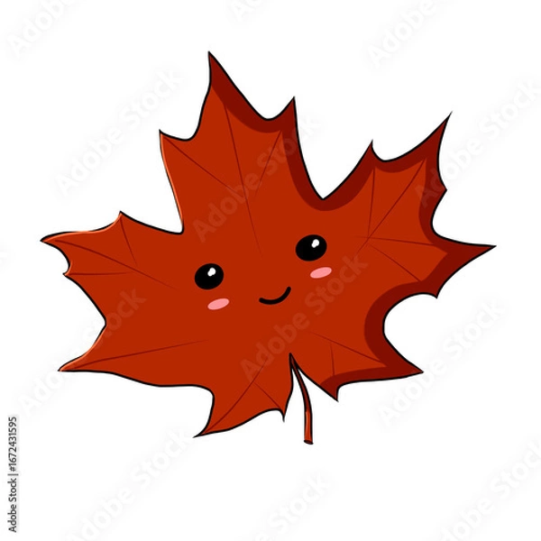 Obraz cute red maple leaf with transparent background