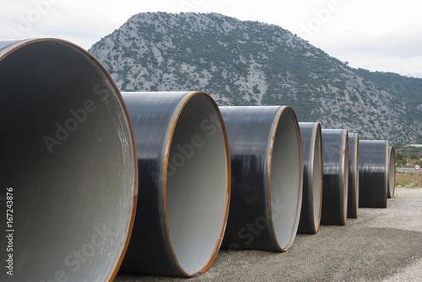 Obraz Large diameter metal pipes