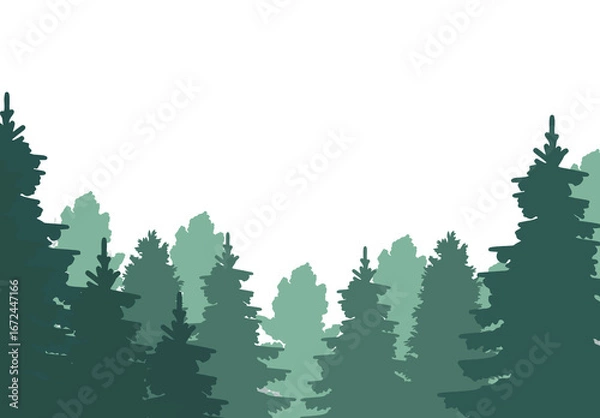Obraz Pine tree foreground with transparent background