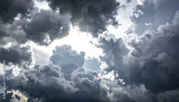 Obraz Cloudy sky with bright light