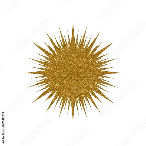 Fototapeta Radiant golden starburst graphic with intricate filigree details shining brightly