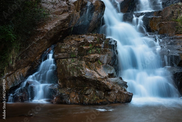 Obraz Rock Waterfall with Multiple Cascades