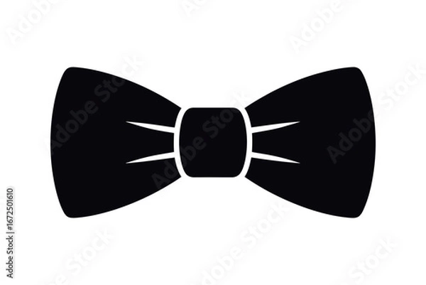 Fototapeta Silhouette vector illustration of a classic bow tie icon. Perfect for fashion designs, formal wear graphics, wedding invitations, accessory branding, and elegant style projects.