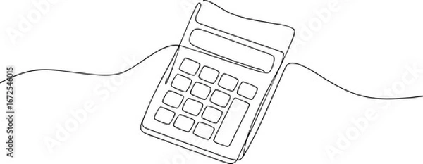 Obraz continuous line art eps drawing art of calculator account