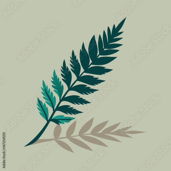 Obraz Aesthetic aesthetic shadow play of fern leaves