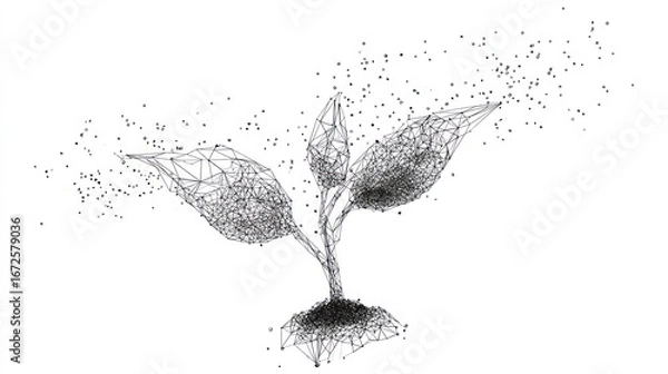 Obraz Abstract digital sprout