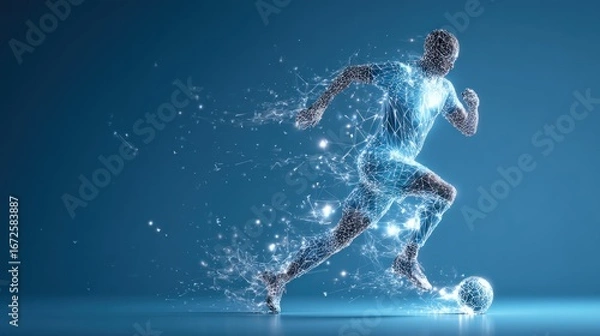 Obraz Abstract digital soccer player