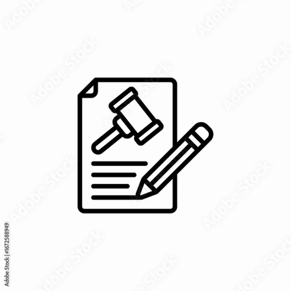 Obraz law drafting paper icon sign vector