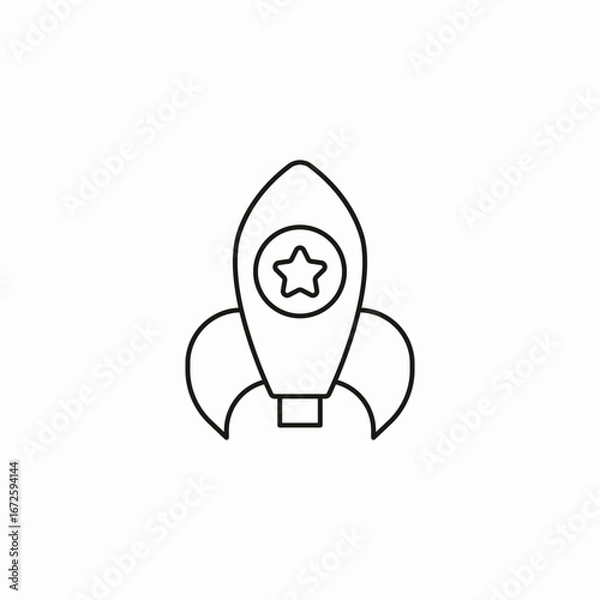 Obraz star rocket icon sign vector