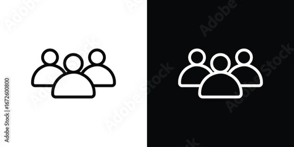 Fototapeta Group icon. Vector linear icon isolated in black and white