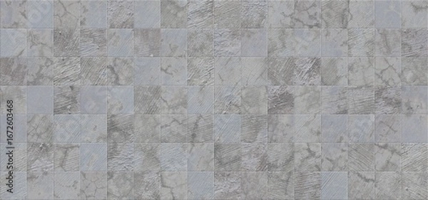 Fototapeta Light gray stone tiled floor for modern interior design projects. Ideal for home renovations and architectural visualizations.