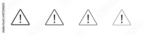 Fototapeta Warning icon symbol pictogram set