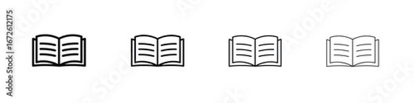 Fototapeta open book icon symbol pictogram set