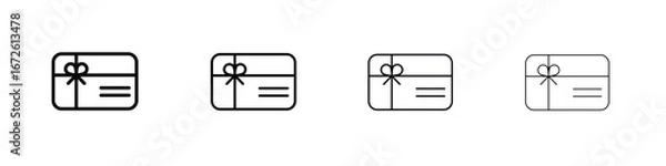 Fototapeta Gift card icon symbol pictogram set