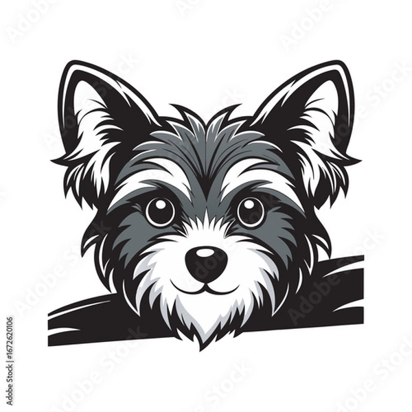 Fototapeta Fluffy cute Dog vector art Illustration File
