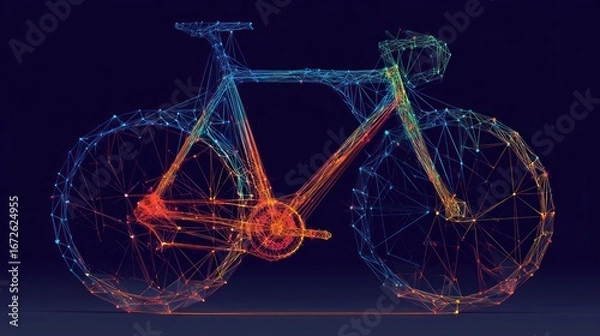 Obraz Abstract polygonal bicycle