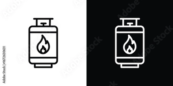 Fototapeta Gas cylinders icon logo concept in strokes