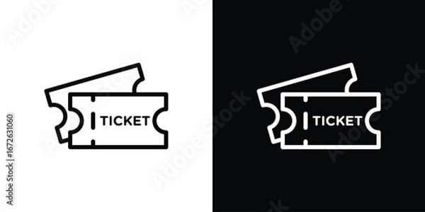 Fototapeta Event ticket icon logo concept in strokes