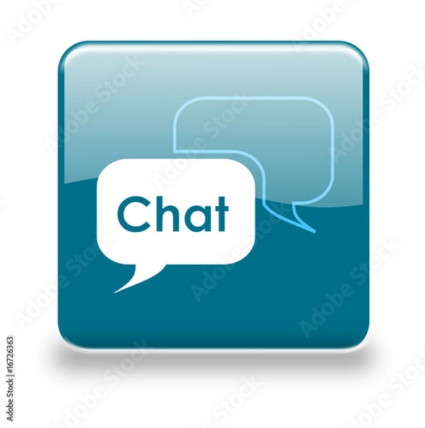 Fototapeta Button Chat taubenblau