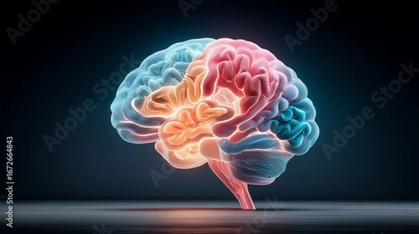 Fototapeta Human Brain Anatomy and Functions