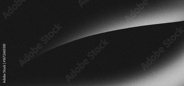 Fototapeta Black white grainy background, monochrome gray noisy texture dark grunge banner, header poster cover backdrop design	