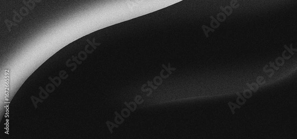 Fototapeta Black white grainy background, monochrome gray noisy texture dark grunge banner, header poster cover backdrop design	
