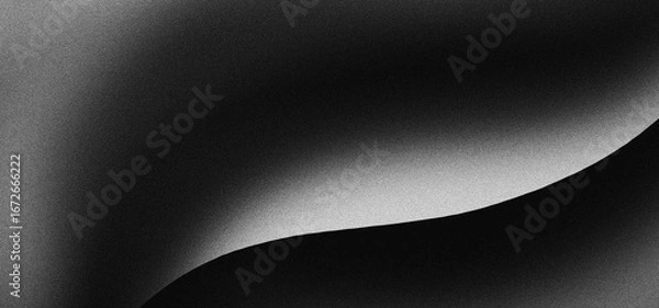 Fototapeta Black white grainy background, monochrome gray noisy texture dark grunge banner, header poster cover backdrop design	