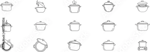 Obraz Icon Set for Kitchen Cookware and Cooking Tools