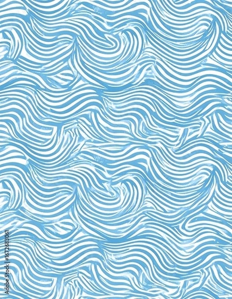 Obraz Light blue and white wavy lines create a dynamic, flowing pattern.