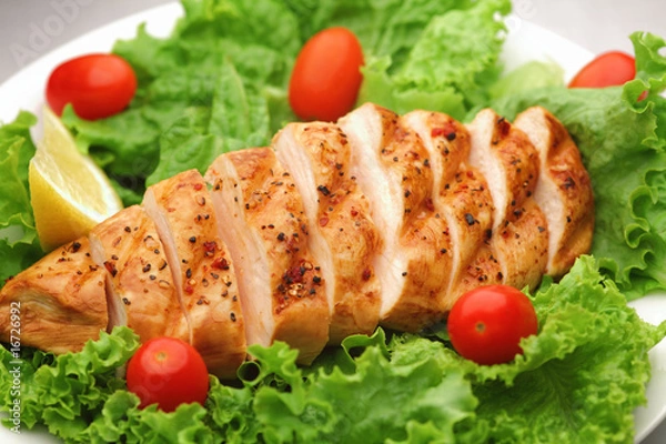 Fototapeta Grilled chicken salad