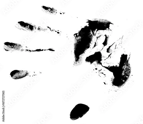 Obraz Black Ink Hand Print Pattern