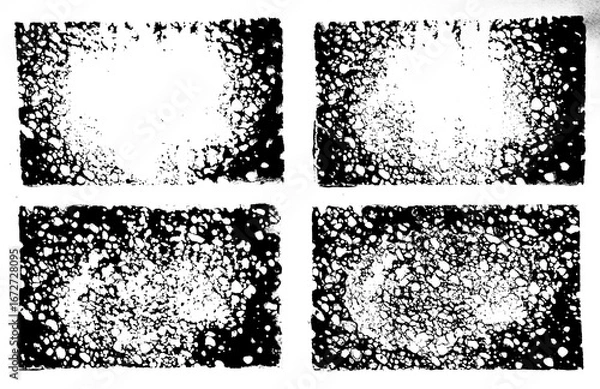 Obraz Black Ink Squares Sponge Pattern