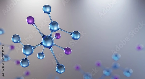 Fototapeta Abstract molecular structure illustration for science and healthcare concepts