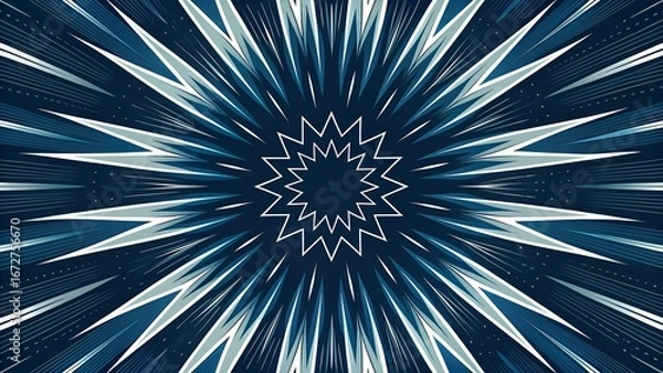 Fototapeta Blue abstract background, Radiating Rays background
