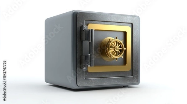 Obraz Square security safe on white background