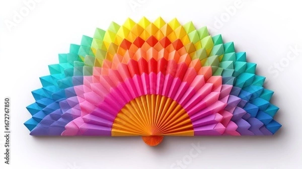 Obraz Colorful paper fan