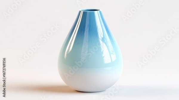 Obraz Blue and white ombre vase