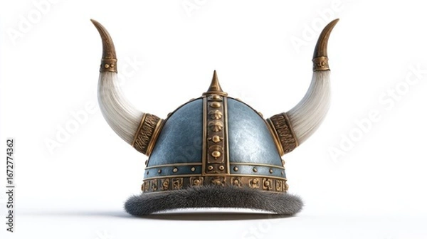 Obraz Viking helmet, detailed 3D model