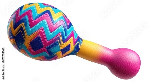 Obraz Colorful maraca isolated on white