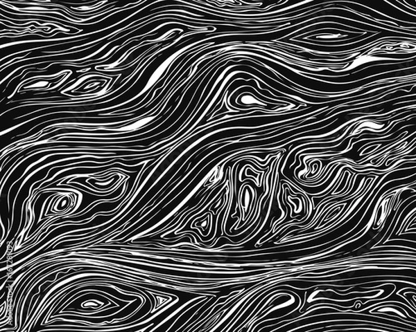 Obraz Line background. Vector texture with hand drawn ink wavy strokes. Monochrome backdrop