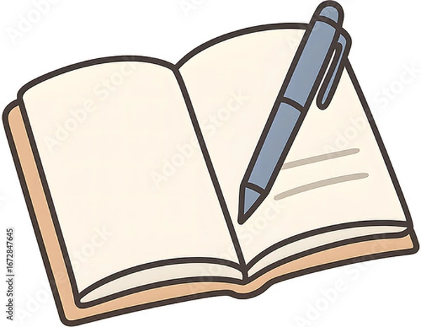 Fototapeta 책과 파란 볼펜.png