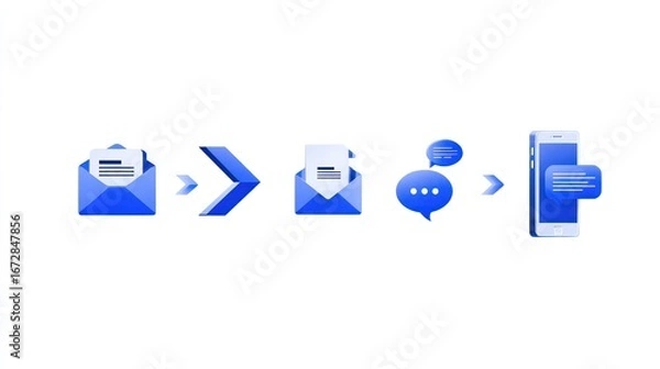 Obraz Communication flow, email to mobile