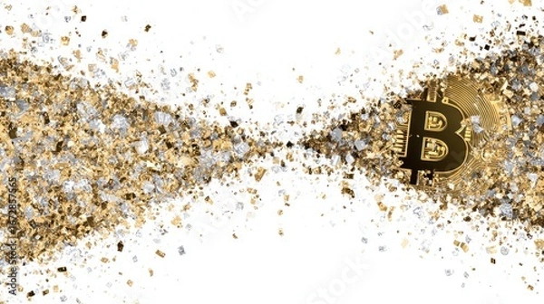 Obraz Bitcoin explodes in confetti
