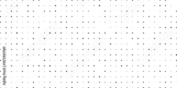 Fototapeta Dot seamless pattern. Subtle fades dots pattern. Halftone faded grid. Small point fadew texture. Digital black fading points isolated on white background for print net design. Vector illustration