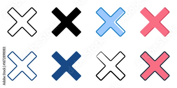 Fototapeta Cross icon set multiple style collection 
