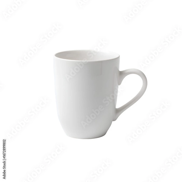 Fototapeta Simple White Ceramic Mug on Black Background