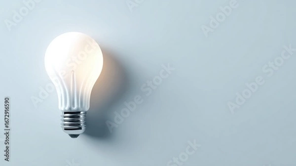 Obraz Glowing lightbulb idea inspiration