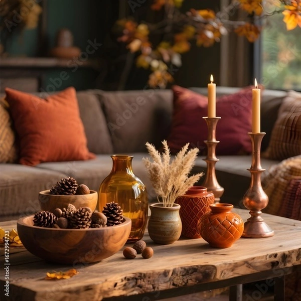 Fototapeta 가을감성홈데코소품따뜻한조명인테리어
