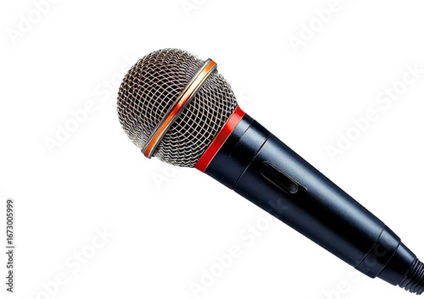 Fototapeta Modern microphone isolated on transparent or white background