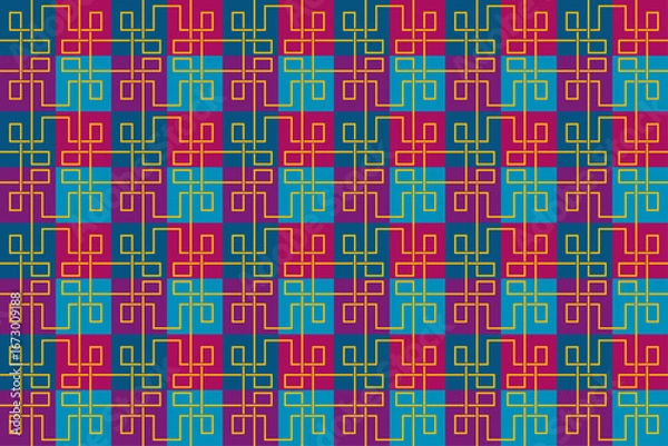Obraz Geometric Retro Colorful Seamless Pattern